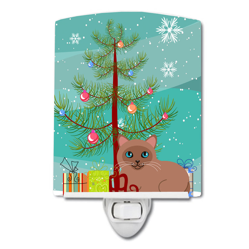 Tonkinese Cat Merry Christmas Tree Ceramic Night Light BB4433CNL