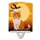 Halloween Ural Rex Cat Ceramic Night Light Compact, UL-Certified, Ideal for Bedroom, Bathroom, Nursery, Hallway, Kitchen, 6x4x3, Multicolor