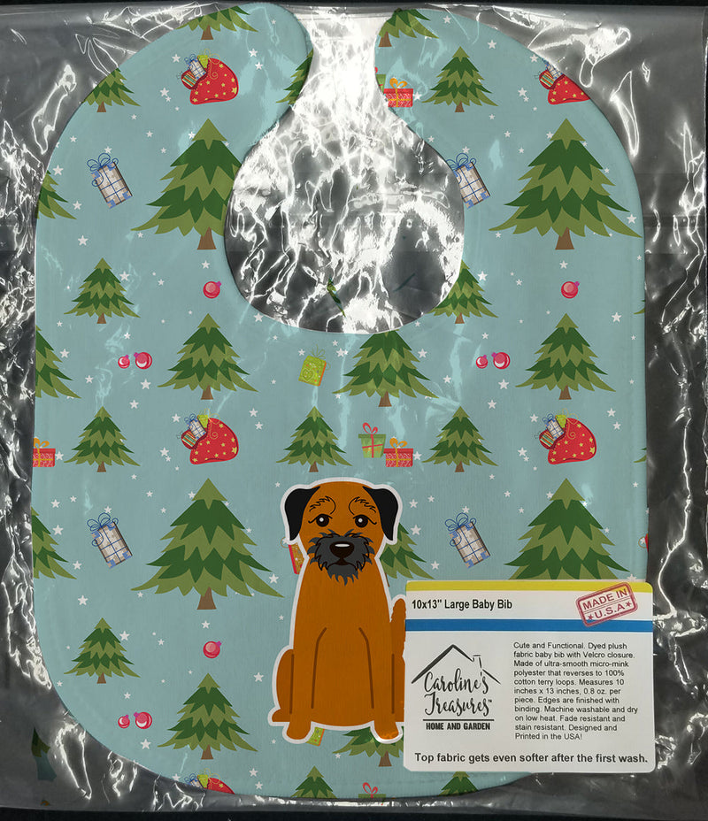 Christmas Border Terrier Baby Bib BB4699BIB