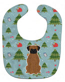 Christmas Brindle Boxer Baby Bib Easy-Clean Baby Bib Baby Feeding Accessory Baby Mealtime Essential, 10 x 13, Multicolor