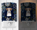 Blue Flowers Jack Russell Terrier Ceramic Night Light BB5053CNL