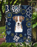 Blue Flowers Jack Russell Terrier Garden Flag - Outdoor Decorative Yard Flag BB5053GF