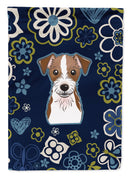 Blue Flowers Jack Russell Terrier Garden Flag - Outdoor Decorative Yard Flag BB5053GF