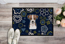 Blue Flowers Jack Russell Terrier Doormat - 18x27 Decorative Floor Mat – Indoor/Outdoor Rug with Artistic Flair BB5053MAT