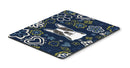 Blue Flowers Boston Terrier Mouse Pad, Hot Pad or Trivet BB5054MP