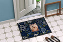 Blue Flowers Yorkie Yorkishire Terrier Doormat - 24x36 Decorative Floor Mat – Indoor/Outdoor Rug with Artistic Flair BB5055JMAT