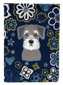 Blue Flowers Schnauzer Garden Flag - Outdoor Decorative Yard Flag BB5057GF