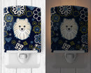 Blue Flowers Pomeranian Ceramic Night Light BB5058CNL