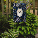 Blue Flowers Pomeranian Garden Flag - Outdoor Decorative Yard Flag BB5058GF