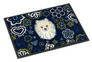Blue Flowers Pomeranian Doormat - 18x27 Decorative Floor Mat – Indoor/Outdoor Rug with Artistic Flair BB5058MAT