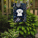 Blue Flowers Maltese Garden Flag - Outdoor Decorative Yard Flag