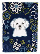 Blue Flowers Maltese Garden Flag - Outdoor Decorative Yard Flag