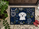 Blue Flowers Maltese Doormat - 24x36 Decorative Floor Mat – Indoor/Outdoor Rug with Artistic Flair BB5059JMAT