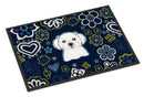 Blue Flowers Maltese Doormat - 24x36 Decorative Floor Mat – Indoor/Outdoor Rug with Artistic Flair BB5059JMAT