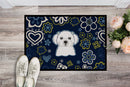 Blue Flowers Maltese Doormat - 18x27 Decorative Floor Mat – Indoor/Outdoor Rug with Artistic Flair BB5059MAT