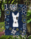 Blue Flowers Bull Terrier Garden Flag - Outdoor Decorative Yard Flag