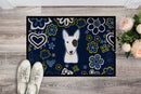 Blue Flowers Bull Terrier Doormat - 18x27 Decorative Floor Mat – Indoor/Outdoor Rug with Artistic Flair BB5060MAT