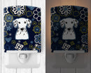 Blue Flowers Dalmatian Ceramic Night Light BB5061CNL
