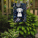 Blue Flowers Dalmatian Garden Flag - Outdoor Decorative Yard Flag