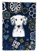 Blue Flowers Dalmatian Garden Flag - Outdoor Decorative Yard Flag