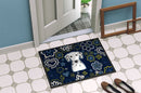 Blue Flowers Dalmatian Doormat - 18x27 Decorative Floor Mat – Indoor/Outdoor Rug with Artistic Flair BB5061MAT