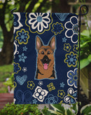 Blue Flowers German Shepherd Garden Flag - Outdoor Decorative Yard Flag BB5062GF