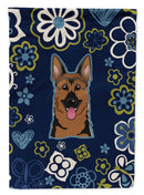 Blue Flowers German Shepherd Garden Flag - Outdoor Decorative Yard Flag BB5062GF