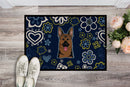 Blue Flowers German Shepherd Doormat - 24x36 Decorative Floor Mat – Indoor/Outdoor Rug with Artistic Flair BB5062JMAT
