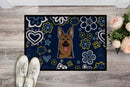 Blue Flowers German Shepherd Doormat - 18x27 Decorative Floor Mat – Indoor/Outdoor Rug with Artistic Flair BB5062MAT