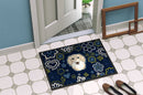 Blue Flowers Longhair Creme Dachshund Doormat - 24x36 Decorative Floor Mat – Indoor/Outdoor Rug with Artistic Flair BB5063JMAT