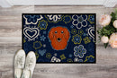 Blue Flowers Longhair Red Dachshund Doormat - 18x27 Decorative Floor Mat – Indoor/Outdoor Rug with Artistic Flair BB5065MAT