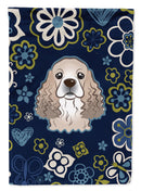 Blue Flowers Cocker Spaniel Garden Flag - Outdoor Decorative Yard Flag
