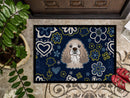 Blue Flowers Cocker Spaniel Doormat - 24x36 Decorative Floor Mat – Indoor/Outdoor Rug with Artistic Flair BB5067JMAT
