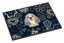 Blue Flowers Cocker Spaniel Doormat - 24x36 Decorative Floor Mat – Indoor/Outdoor Rug with Artistic Flair BB5067JMAT