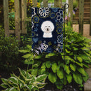 Blue Flowers Bichon Frise Garden Flag - Outdoor Decorative Yard Flag BB5068GF
