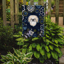 Blue Flowers Pekingese Garden Flag - Outdoor Decorative Yard Flag