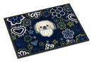 Blue Flowers Pekingese Doormat - 24x36 Decorative Floor Mat – Indoor/Outdoor Rug with Artistic Flair BB5072JMAT