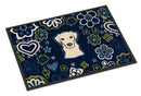 Blue Flowers Yellow Labrador Doormat - 18x27 Decorative Floor Mat – Indoor/Outdoor Rug with Artistic Flair BB5073MAT