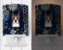 Blue Flowers Boxer Ceramic Night Light BB5074CNL