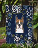 Blue Flowers Boxer Garden Flag - Outdoor Decorative Yard Flag