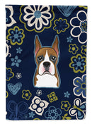 Blue Flowers Boxer Garden Flag - Outdoor Decorative Yard Flag