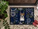 Blue Flowers Boxer Doormat - 18x27 Decorative Floor Mat – Indoor/Outdoor Rug with Artistic Flair BB5074MAT