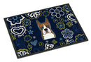 Blue Flowers Boxer Doormat - 18x27 Decorative Floor Mat – Indoor/Outdoor Rug with Artistic Flair BB5074MAT