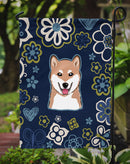 Blue Flowers Shiba Inu Garden Flag - Outdoor Decorative Yard Flag BB5076GF
