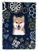 Blue Flowers Shiba Inu Garden Flag - Outdoor Decorative Yard Flag BB5076GF