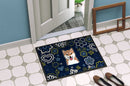 Blue Flowers Shiba Inu Doormat - 18x27 Decorative Floor Mat – Indoor/Outdoor Rug with Artistic Flair BB5076MAT