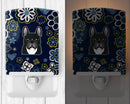 Blue Flowers French Bulldog Ceramic Night Light BB5078CNL
