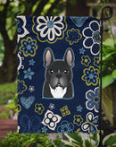 Blue Flowers French Bulldog Garden Flag - Outdoor Decorative Yard Flag BB5078GF
