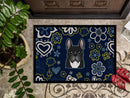 Blue Flowers French Bulldog Doormat - 24x36 Decorative Floor Mat – Indoor/Outdoor Rug with Artistic Flair BB5078JMAT