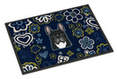 Blue Flowers French Bulldog Doormat - 18x27 Decorative Floor Mat – Indoor/Outdoor Rug with Artistic Flair BB5078MAT